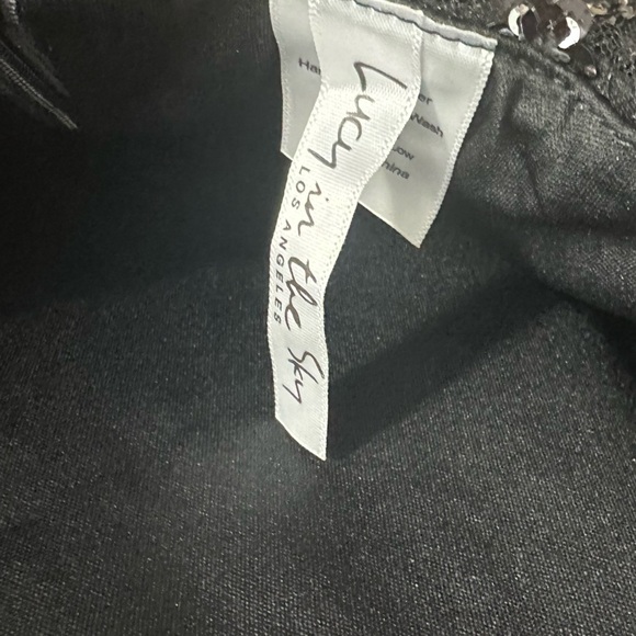 Lucy in the Sky Dress Mini Fitted Bodycon Metallic Floral Going Out Size Medium - Picture 5 of 7